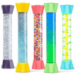 Liquid Motion Bubbler Toy Cool Tubes 5-Pack Colorful Hourglass Timer With Droplet Movement, Bedroom, Sensory Play For Home Or School (Bubble-Tube-5)