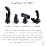 Doxy Number 3 6.6cm Long Clitoral Stimulator Attachment for Your Wand Massager with Thread Lock Screw Fitting