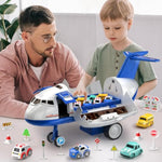 Airplane Toys For Toddlers 2-4 - Boy Toy Car Race Tracks For Kids Ages 3-5 With 8 Small Car Toys, Toddlers Educational Toy, Birthday Gifts For Boys 3-5