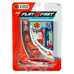 Original Stunt Card Racer – Flat Car Racer And Pocket Size Racecar Launcher With Built-In Button For Stunt Launching And Racing – Compact – Red