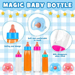 7 Pcs Baby Doll Bottles Accessories Disappearing Doll Feeding Set Milk And Juice Bottles With Toy Pacifier Baby Bottle Toy For Kids Gift Reborn Accessories(Medium,Classic Style)
