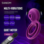 SVAKOM Couples Ring Vibrating Dual Penis Rings Male Adult Sensory Toys Clitoral Vibrator G-Spot Stimulators Waterproof, Rechargeable.