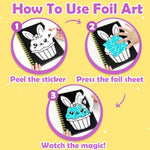 Foil Art Craft Kit for Kids, Sparkly Birthday Gift Toy Set
