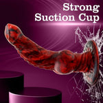 Thrusting Dildo Vibrator, 9.13 Inch Silicone Big Monster Dildos With 7 Thrusting And 7 Vibration Mode, G Spot Sex Toys With Suction Cup For Women,Men,Red-Black