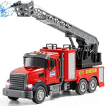 Kids Fire Truck Toy Friction Powered Fire Rescue Truck Vehicle Toy With Lights And Sirens Sounds, Water Pump, Ladder, Gifts For 3 4 5 6 7 8 Years Old Boys Girls