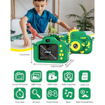 Kids Camera, Dinosaur Toddler Digital Camera For Ages 3-12 Boys Girls Childrens, Christmas Birthday Gifts, Selfie 1080P Hd Video Camera For 3 4 5 6 7 8 9 Years Old Boys Girls Toys Gifts