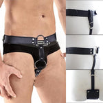 Men Leather Sexy Chastity Belt With Penis Ring Chastity Belt Adjustable Chastity Belt For Men' Penis Bondage Sexy Slave Bdsm Ties Sex Toys For Couples Extreme Sex