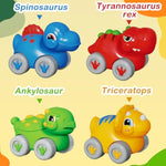 Baby Toys For 1 Year Old Boys & Girls Gift – Dino Slide Set With 4 Color & Number Push Cars – Dinosaur Toy For Toddlers, Montessori Learning Toys For 12-18 Months – 1St Birthday Gifts For Kids