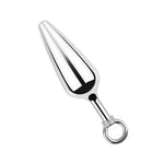 4 Pcs Metal Silvery Butt Plug Set With Pull Ring Adult Sex Sm Toys Smooth Metal Anal Plug Kit For Couple(C)