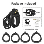 New Cobra 6.0 Male Chastity Device, Breathable Lightweight Locked Cage With 4 Sizes Upgraded Double Curved Arc Shape Cuff Rings, Sex Toy For Men Restraints Erection Penis Exerciser (Tight)