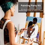 Couples Paint Party Kit Pre Drawn Canvas For Painting For Adults Paint And Sip Date Night Games Wedding Couple Art Set 8X10 In Girl Boy