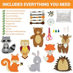 165 Pcs Animal Sewing Kit for Kids Ages 7-12, Beginner Felt Craft Set