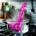 Rose Fantasy Realistic Dildo Set. 3 Sizes (6.5 ", 7.3 ", 9.5 ") Suction Cup Dildo G-Spot Stimulation Toy. Big Testicles Large Anal Penis Plug. Suitable For Female Beginners To Advanced Small To Large