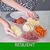 6 Sectional Round Plastic Serving Tray/Platters Clear Pack of 2