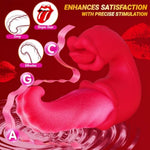 Vibrator Adult Sex Toys For Women - 4 In 1 Tongue Thrusting Vibrators Dildo Rose Sex Toys With 10 Licking Clitoral & 10 Vibration Mode, G Spot Clit Stimulator Tongue Toy For Women Couples Games
