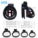 Male Chastity Device, Upgraded Ergonomic Nylon Resin Chastity Locked Cage With 4 Sizes Rings Complete Set For Prevent Erection Penis Exercise Cook Cage Bondage Restraint Kit Sex Toy (Nub)