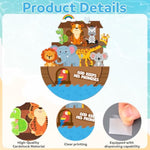 24 Set Noah's Ark Rocking Paper Plate Craft Kit for Bible VBS Sunday School Classroom Activities