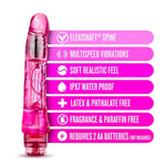 Mambo Vibe - 9 Inch Long Soft Realistic Feel Vibrating Dildo - Slim 1.4" Multi Speed Flexible Vibrator - Ipx7 Waterproof Sex Toy For Women Couples - Clear Pink