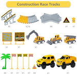 Kids Toys 253 Pcs Construction Race Tracks Toy For 3 4 5 6 7 8 Year Old Boys Girls, 5 Pcs Construction Truck Car And Flexible Track Play Set Create A Engineering Road Games Toddler Toys Birthday Gifts