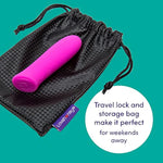 Ignite Bullet Vibrator - 3.5 Inch Silicone Mini Bullet Massager Beginner Friendly - 20 Function Bullet Vibrator For Women With Storage Bag - Rechargeable & Waterproof - Pink
