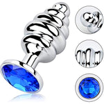 Thread Butt Plug Aluminum Alloy Anal Plug For Women Men Couple, Diamond Color Random