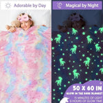 Unicorn Gifts For Girls 4-6 6-8, Christmas Birthday Gifts Set For Girls Age 5 6 7 8 9+ Year Old Tween Teen Girl Trendy Stuff Kids Unicorn Toys With Glow In The Dark Blanket Purse For Daughter Niece