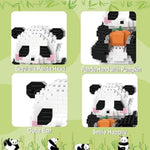 Halloween Mini Building Blocks- Helloween Sitting Panda With Pumpkin, Micro Blocks Panda Toy For Kids 6 7 8 9+, Mini Blocks Building Sets For Adults