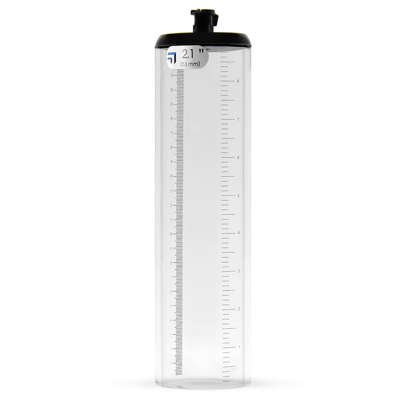 6Mm Thick Walled Cylinder 2.1" X 9" For Penis Pumps, Seamless Untapered Clear Acrylic Adult Toy With Measurement Marks And Locking Vacuum Fitting
