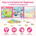 Unicorn Princess Mermaid Magnetic Puzzles For Toddlers 3-5, 36 Pieces Travel Puzzles For Kids Ages 4-8, Airplane Car Road Trip Activities Games Toys For 3 4 5 6 Year Old Girls Birthday Gifts