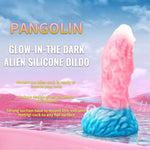 Luminous Fantasy Dildo Silicone Anal Monster Huge Thick Long Realistic Dragon, Giant Soft Suction For Women(Pink) (M)