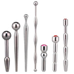 Stainless Steel Urethral Sound With Pink Gem Waterproof Urethral Dilator For Male Masturbation And Couple Play Solid Length (C—051)