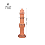 Ultra-Long Threaded Beaded Anal Plug With Suction Cup Base, Soft Liquid Silicone Butt Plug For Waterproof Comfort And Stimulation For Beginners And Advanced Players (M)