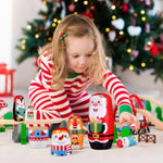 6Pcs Christmas Nesting Dolls Wooden Handmade Matryoshka Dolls For Children Cute Cartoon Russian Nesting For Snowman Santa Claus Theme Christmas