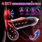 Vibrating Cock Ring Rose Sex Toys For Men, 4 In 1 Penis Ring Vibrator With Remote Control, Clitoral Stimulator With 10 Vibration Modes For Women, Couples Vibrator For Adult Sex Toys & Games