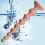 Anal Bead Butt Plug,Long Anal Dildo With 8 Bead Flexible Anal Plug Anus Dilator Vaginal Prostate Massage Stimulation Soft Anal Chain Anal Sex Toys With Strong Suction Cup For Men Women(Flesh)