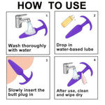 Purple Anal Butt Trainer Kit for Beginners and Advanced Users - 3Pcs Silicone Sex Toys with Flared Base