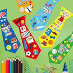 24 Pack DIY Necktie Crafts for Kids Make Your Own Tie for Dad Bulk Classroom School Activities