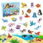 30 Packs Ocean Party Favors For Kids 895 Pcs Mini Marine Animals Building Blocks For Goodie Bag Stuffers, Bulk Classroom Prizes, Christmas Birthday Party Favors For Boys Girls Ages 6-12