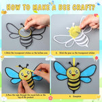 24 Sets Bee Suncatcher Craft Kit, DIY Tissue Paper Hanging Ornaments for Kids