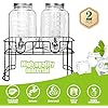 1 Gallon Glass Drink Dispensers For Parties 2PACK.Beverage Dispenser,Glass Drink Dispenser With Stand And Stainless Steel Spigot 100% Leakproof.Lemonade Dispenser With Ice Cylinder.Laundry Detergent
