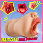 Oyiyeyiyo Realistic Mouth Male Masturbator, Deep Throat Pocket Pussy Blow Job Stroker With Teeth And Tongue, Male Sex Toys For Men Masturbation, Sex Doll Adult Toy For Oral Sex (Light Brown)