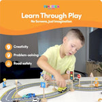 20-Piece Set Wooden Road Signs For Kids β Traffic Signs With Action Figures For Kids - Traffic Lights, Street Signs, Stop Sign, Toy People, Construction Workers, Community Helpers & Police Figures
