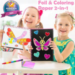 Foil Art Craft Kit for Kids, Sparkly Birthday Gift Toy for Girls, DIY Foil Crafts Set