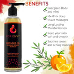 Massage Oil For Couples, Women & Men (1 Bottle, 8 Fl Oz) - Orange Blossom With Rosemary Scented Sensual Oil With Coconut Oil & Jojoba Oil - Enhances Stimulation For The Body & Muscles