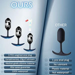 Anal Plug, Anal Balls With 3Pcs Premium Silicone Weighted Anal Plugs, Ultra-Comfortable 237/137/113-Gram Anal Butt Plug, Anal Plug Kit, Training Kit For Beginners Men?Anal Training Set