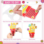 24 Sets Mother's Day Handprint Flower Craft Kits for Kids, DIY Mom Gifts