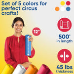 12 x 1200 Inch Circus Kraft Paper Set, 5 Colors, 45 lb Craft & Gift Wrapping Paper