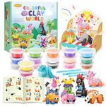 Air Dry Clay Kit For Kids - 18 Cans Of Modeling Clay, 46-Page Guidebook With 26 Character Tutorials, Great Gift For Boys & Girls