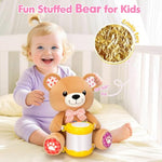 Stuffed Bear Musical Toys For Baby 6-12 Months+, Early Learning Light Up Music Drum, Perfect Christmas Birthday Gifts For Boy & Girl Age 1, 2 Years Old