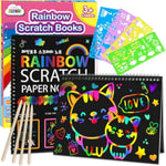2 Pack Rainbow Notebooks Art Supplies for Kids, Scratch Paper Art-Crafts Gift